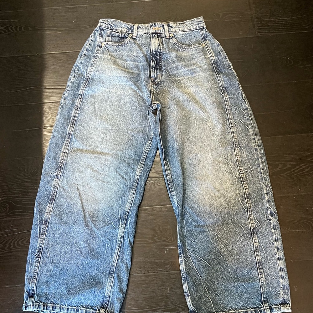 Good American Barrel Blue Jeans